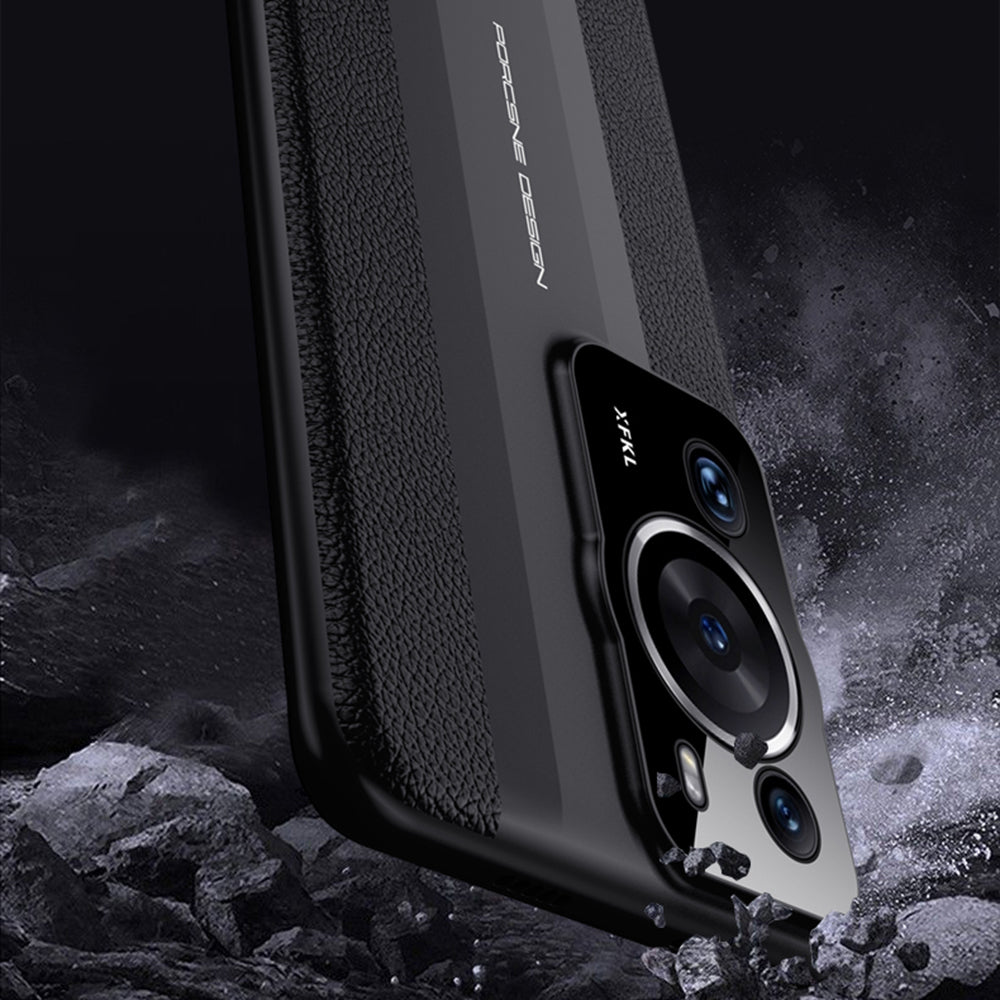 Shockproof Cover for Huawei P60 Anti-Drop Phone Case Genuine Cow Leather PC Cell Phone Shell