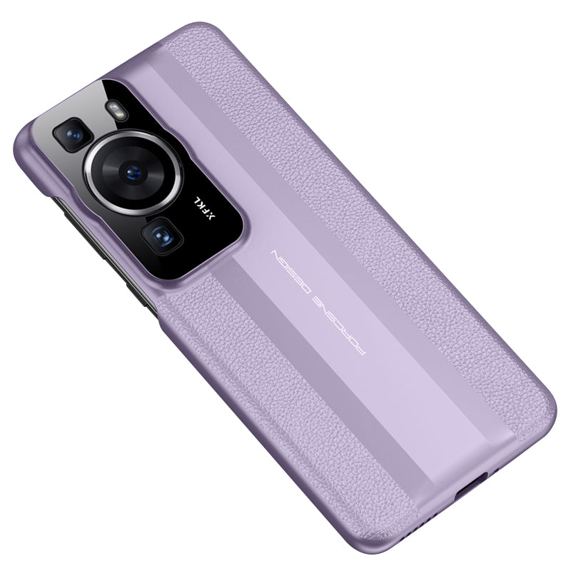 Shockproof Cover for Huawei P60 Anti-Drop Phone Case Genuine Cow Leather PC Cell Phone Shell