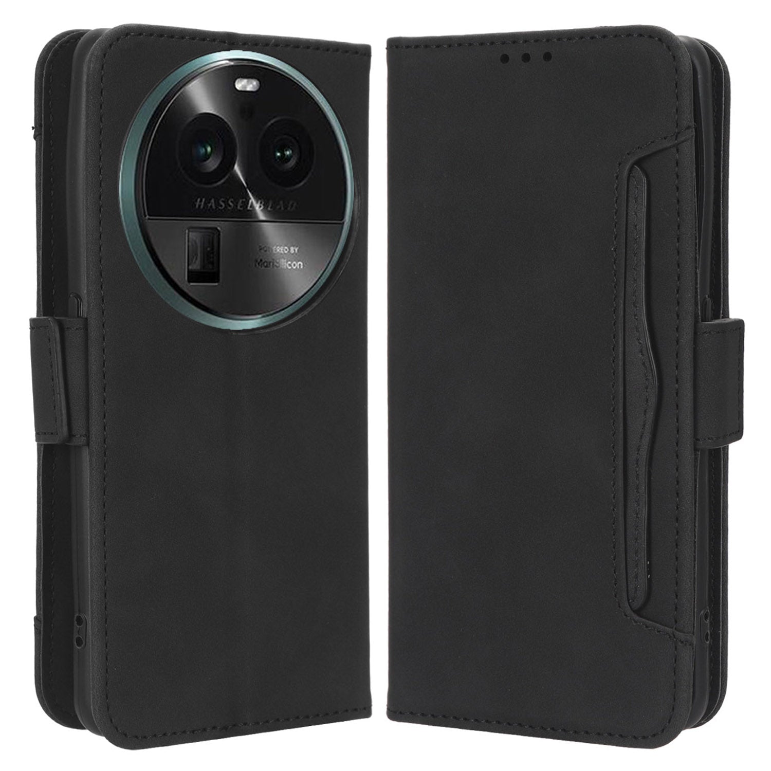 For Oppo Find X6 Stand Function Phone Shell Multiple Card Slots Leather Phone Cover Wallet Phone Case