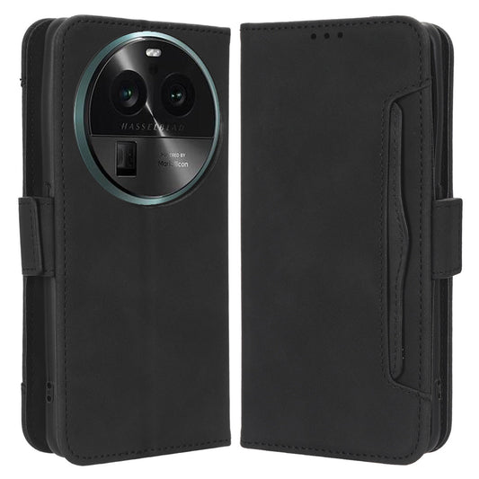 For Oppo Find X6 Stand Function Phone Shell Multiple Card Slots Leather Phone Cover Wallet Phone Case