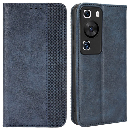 Phone Stand Cover for Huawei P60 / P60 Pro Magnetic Retro PU Leather Cell Phone Wallet Case