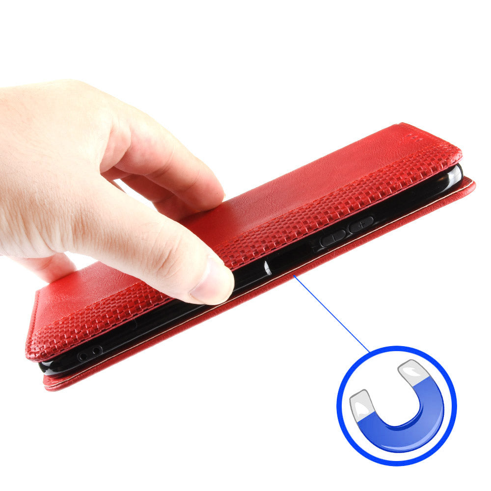 Phone Stand Cover for Huawei P60 / P60 Pro Magnetic Retro PU Leather Cell Phone Wallet Case