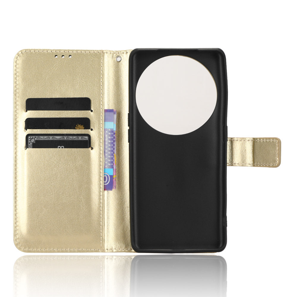 For Oppo Find X6 Pro Magnetic Wallet Flip Case PU Leather Crazy Horse Texture Stand Phone Cover