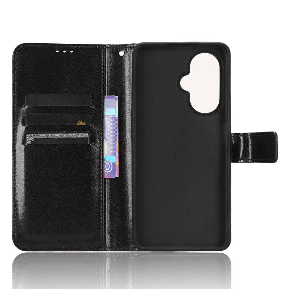 For OnePlus Nord CE 3 Lite 5G / Nord N30 5G Phone Leather Case Wallet Stand Crazy Horse Texture Phone Cover