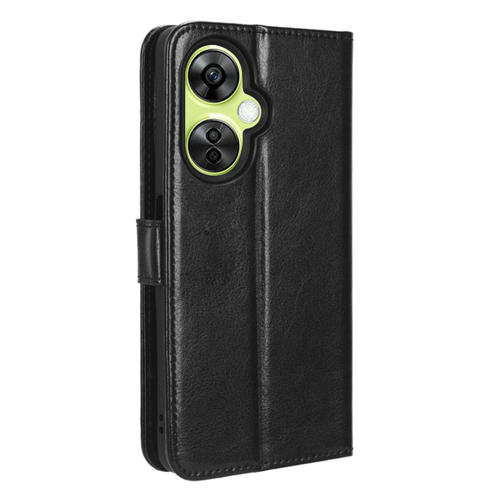 For OnePlus Nord CE 3 Lite 5G / Nord N30 5G Phone Leather Case Wallet Stand Crazy Horse Texture Phone Cover