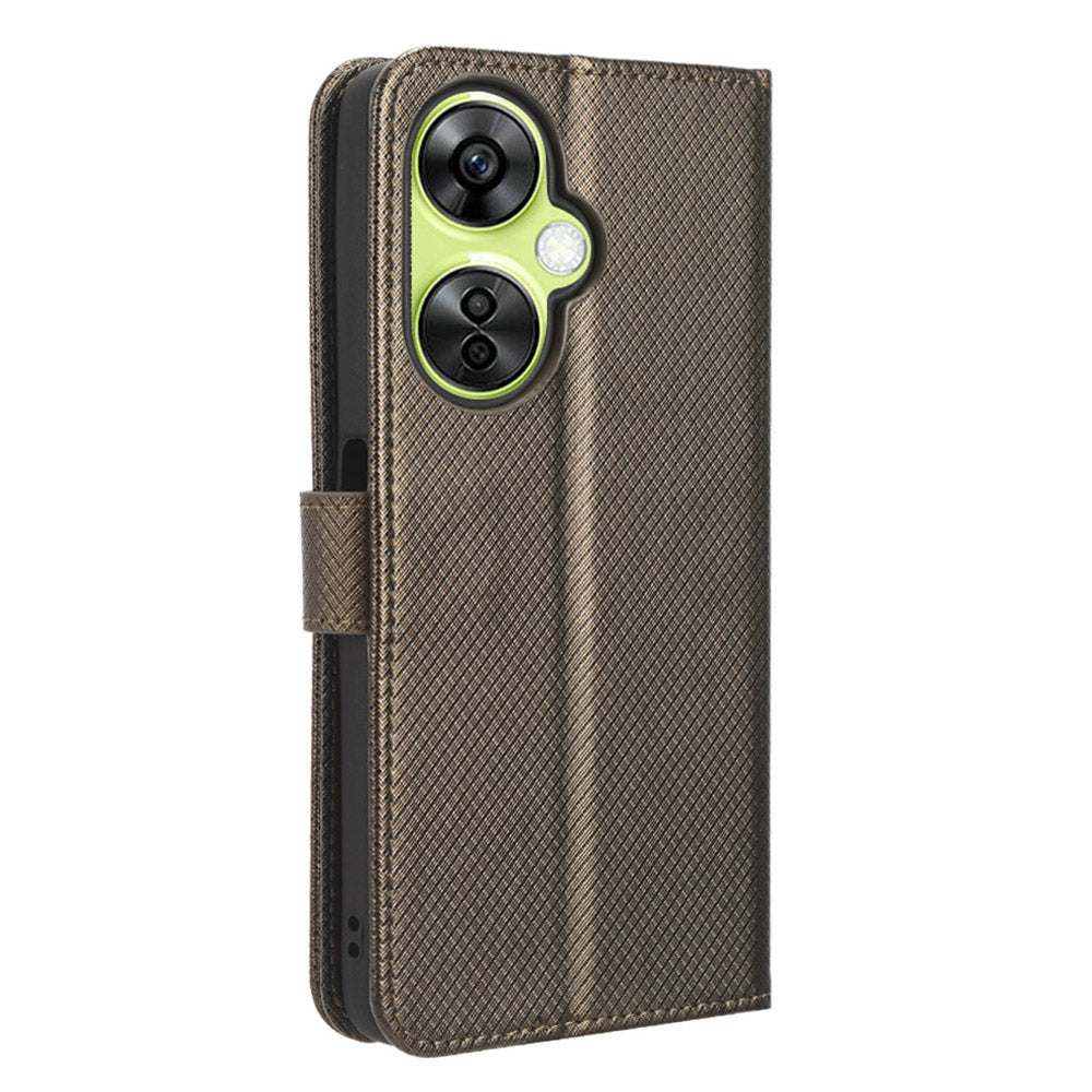 For OnePlus Nord CE 3 Lite 5G / Nord N30 5G Phone Case Wallet Stand Diamond Texture Phone Leather Cover
