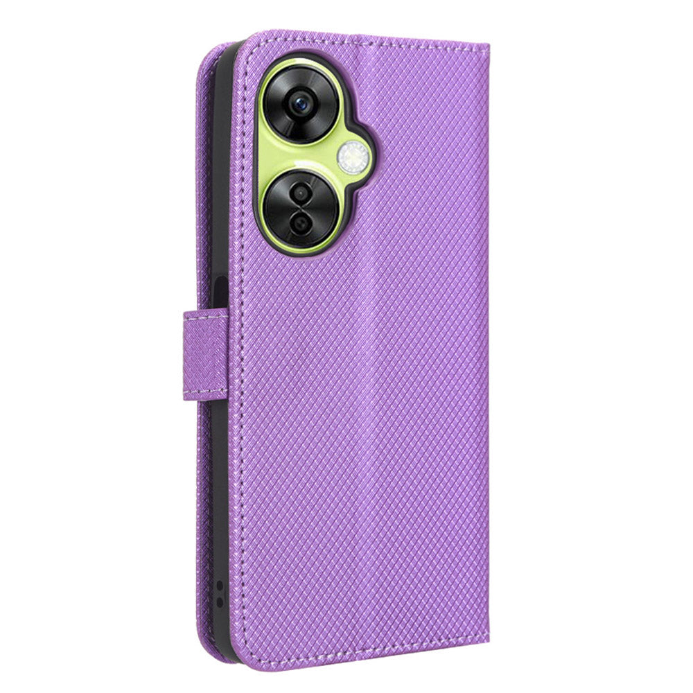 For OnePlus Nord CE 3 Lite 5G / Nord N30 5G Phone Case Wallet Stand Diamond Texture Phone Leather Cover