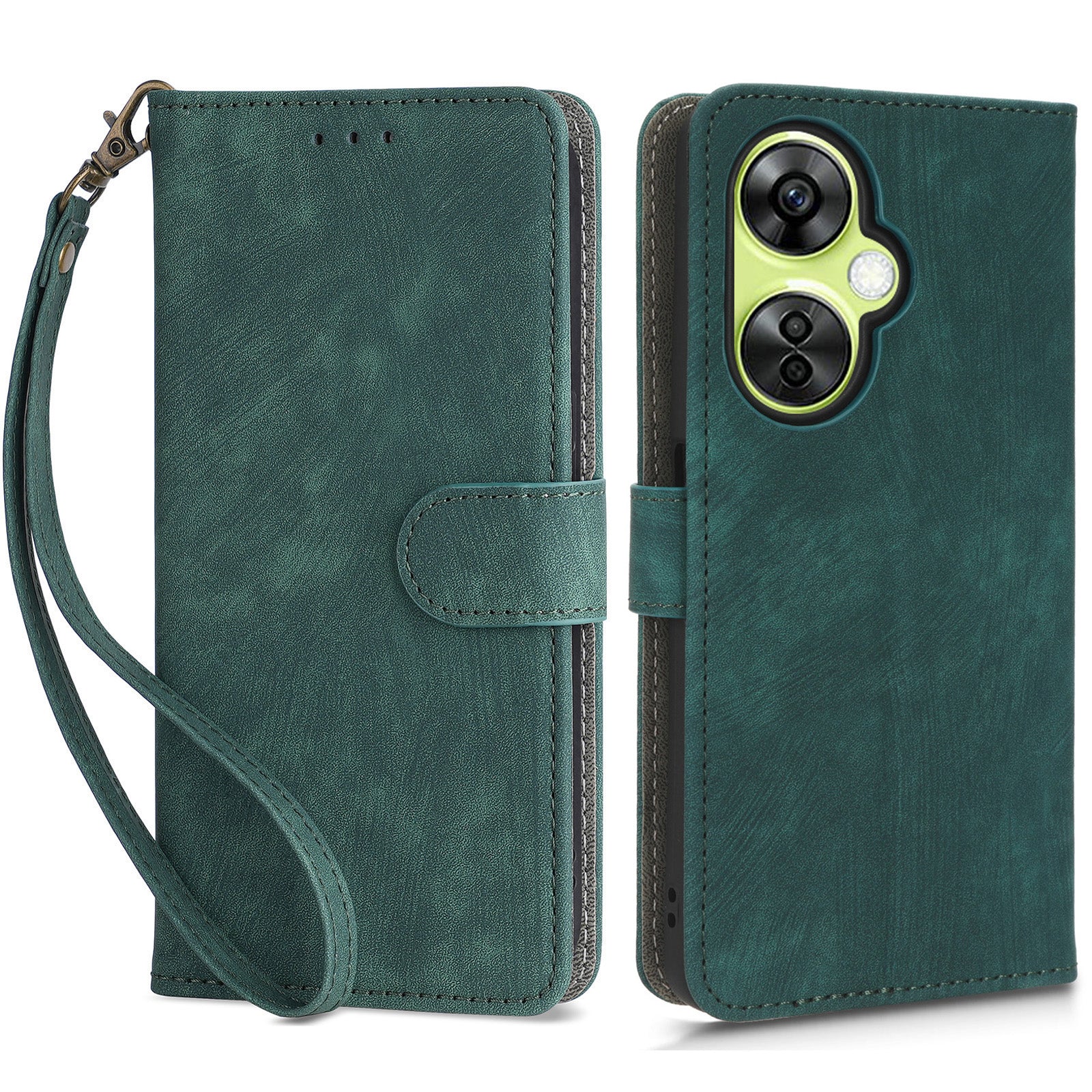 For OnePlus Nord CE 3 Lite 5G / Nord N30 5G Phone Stand Case PU Leather RFID Blocking Wallet Cover with Strap