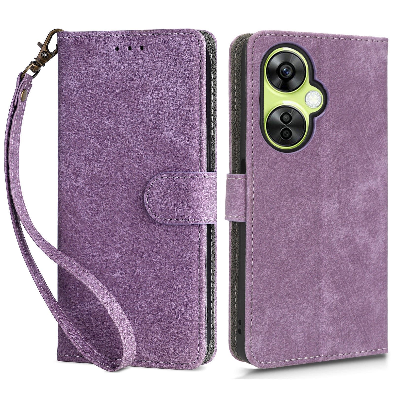 For OnePlus Nord CE 3 Lite 5G / Nord N30 5G Phone Stand Case PU Leather RFID Blocking Wallet Cover with Strap