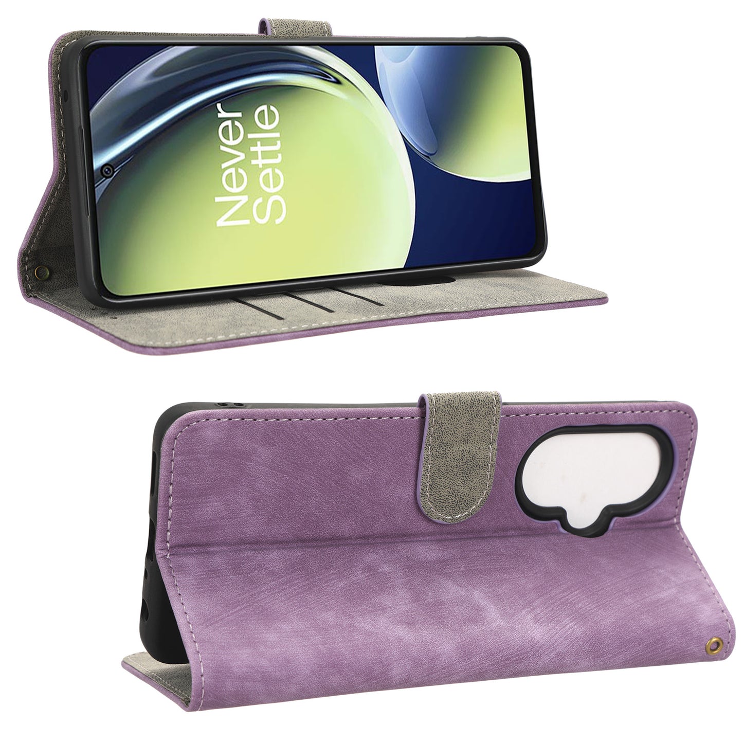 For OnePlus Nord CE 3 Lite 5G / Nord N30 5G Phone Stand Case PU Leather RFID Blocking Wallet Cover with Strap