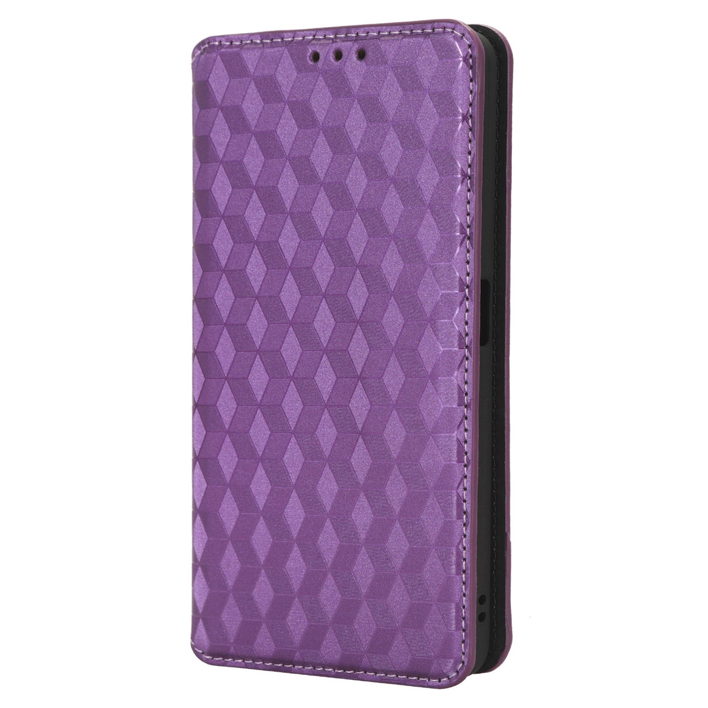 For OnePlus Nord CE 3 Lite 5G / Nord N30 5G Leather Phone Cover Stand Imprinted Rhombus Pattern Phone Wallet Case