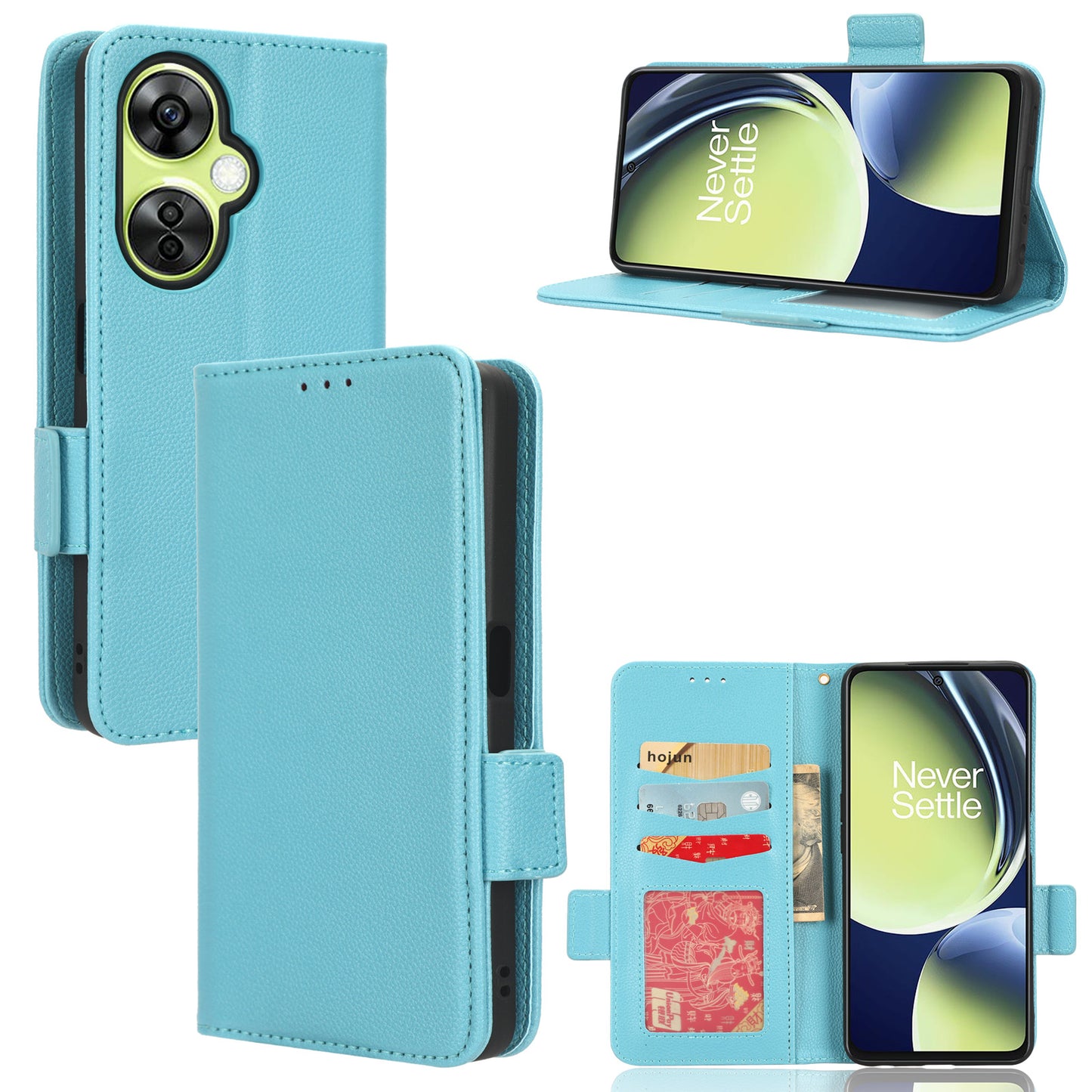 For OnePlus Nord CE 3 Lite 5G / Nord N30 5G PU Leather Case Litchi Texture Wallet Stand Phone Cover