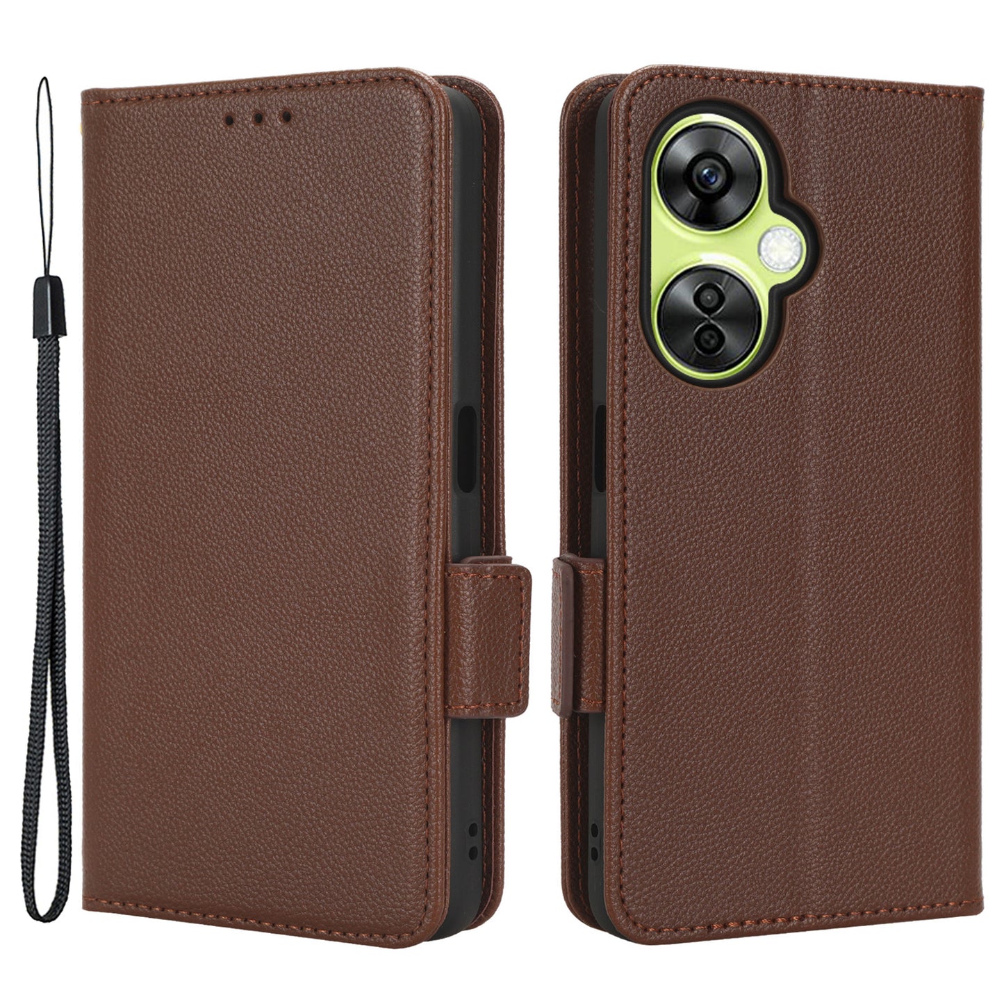 For OnePlus Nord CE 3 Lite 5G / Nord N30 5G PU Leather Case Litchi Texture Wallet Stand Phone Cover