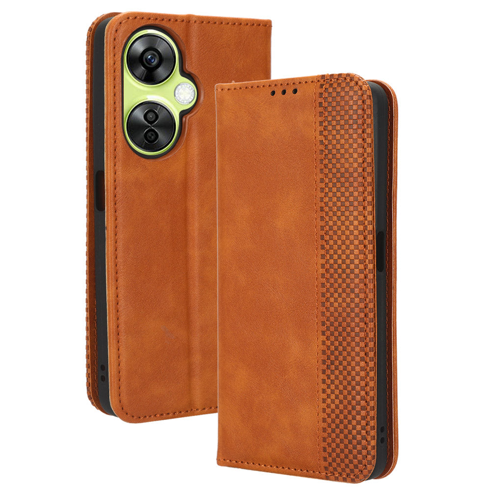 For OnePlus Nord CE 3 Lite 5G / Nord N30 5G Wallet Phone Case Retro PU Leather Mobile Phone Stand Cover