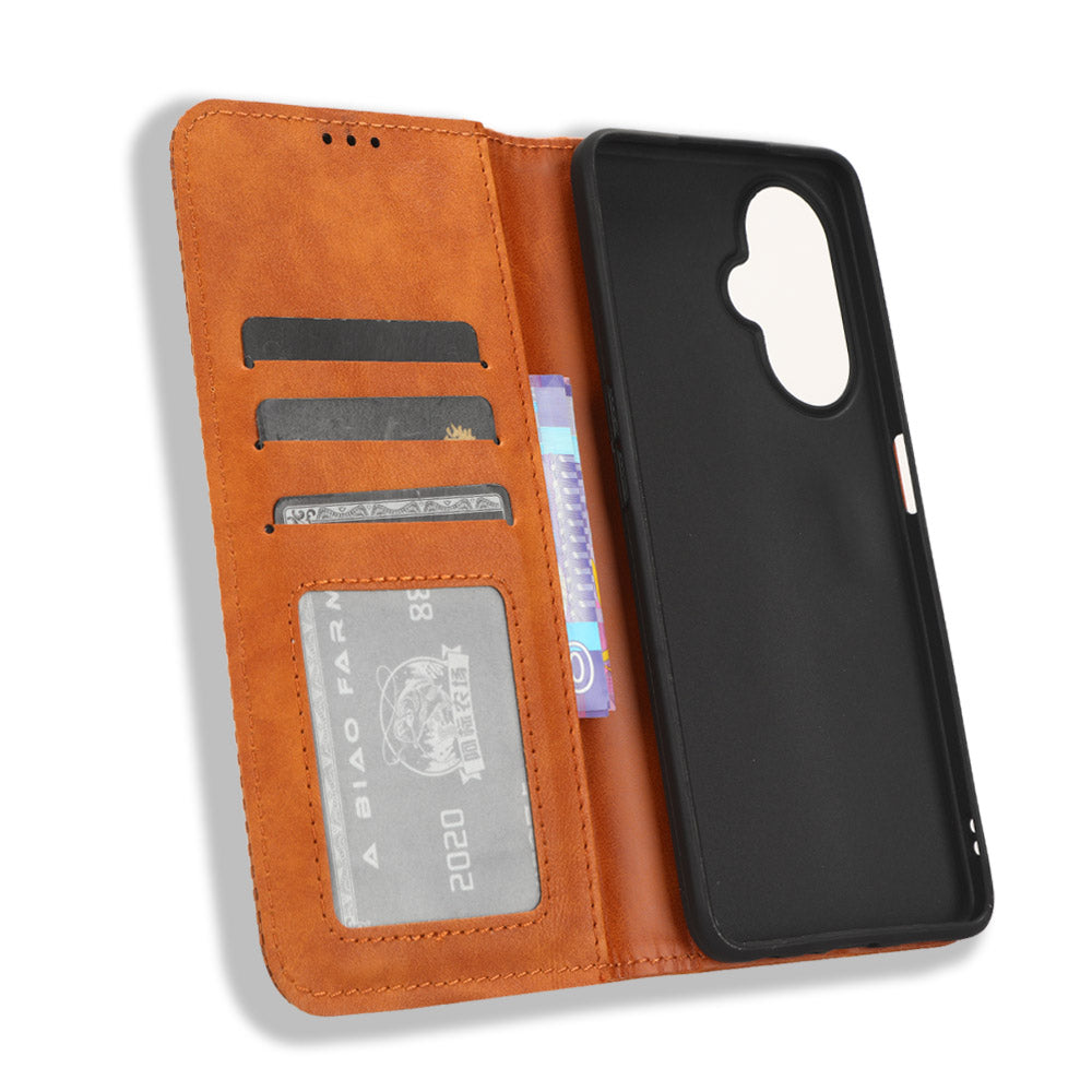 For OnePlus Nord CE 3 Lite 5G / Nord N30 5G Wallet Phone Case Retro PU Leather Mobile Phone Stand Cover