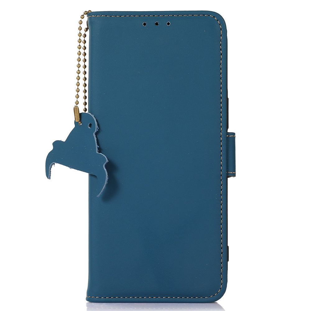 For Xiaomi Redmi Note 12 Turbo / Poco F5 5G RFID Blocking Phone Case Genuine Cow Leather Stand Wallet Protective Cover