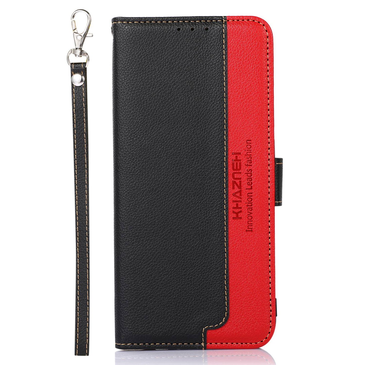 KHAZNEH For Nokia C32 Litchi Texture RFID Blocking Phone Case Leather Wallet Stand Anti-drop Cover