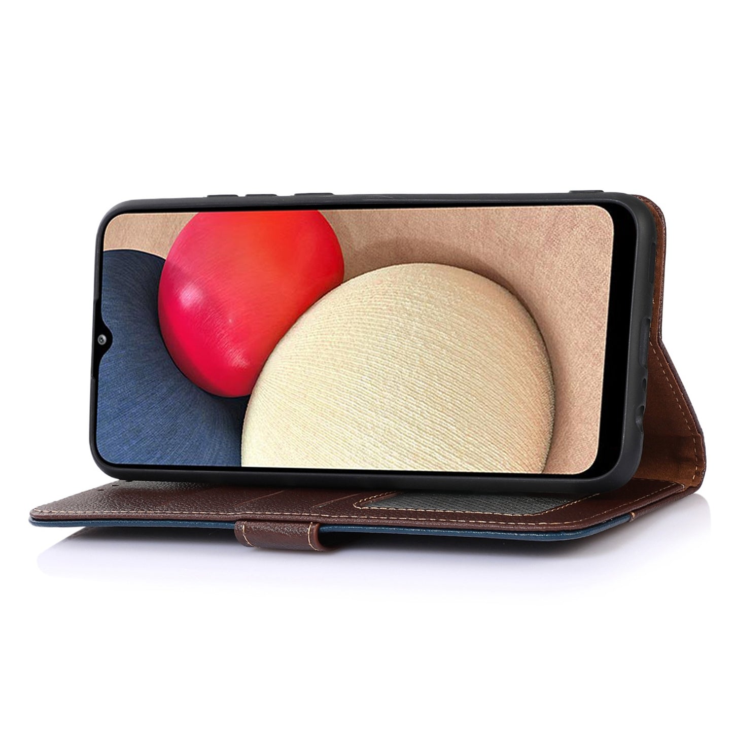 KHAZNEH For Nokia C32 Litchi Texture RFID Blocking Phone Case Leather Wallet Stand Anti-drop Cover