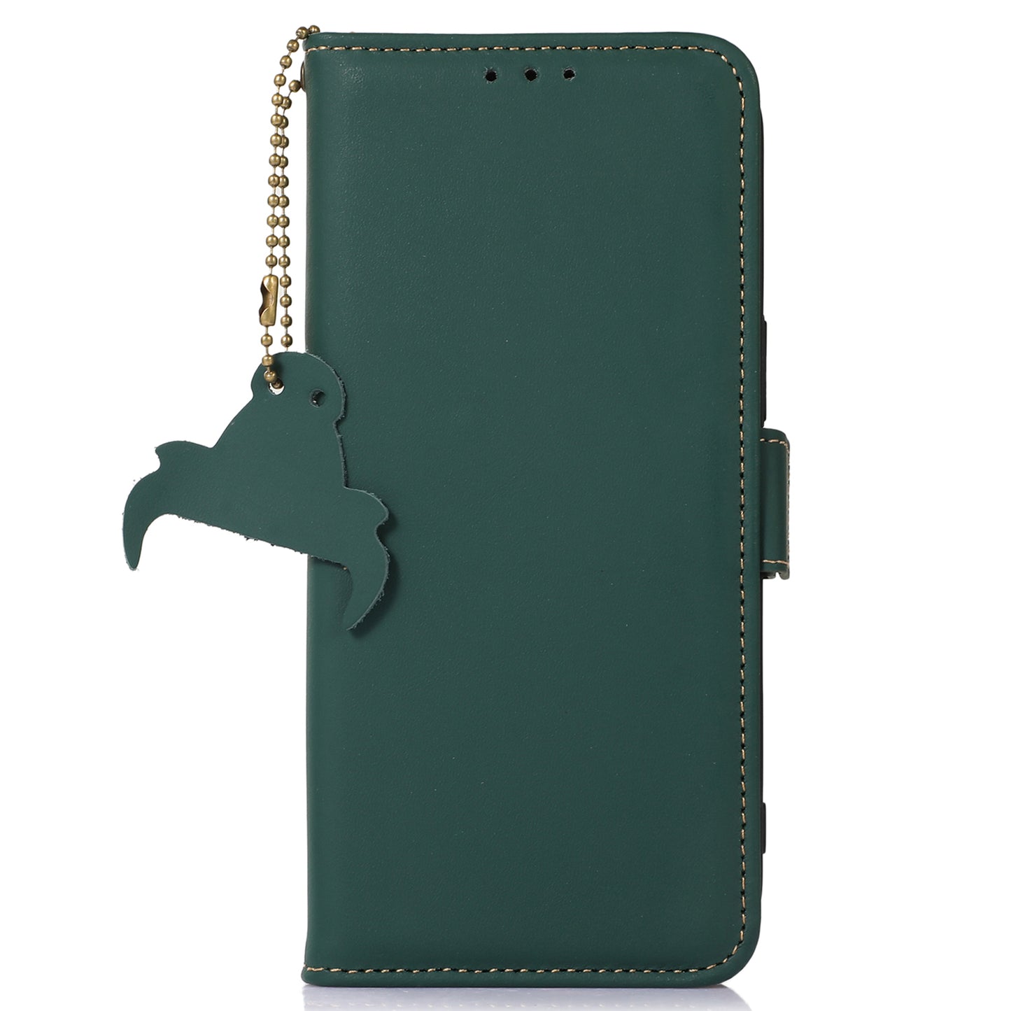 For Nokia C32 Stand Wallet RFID Blocking Phone Case Genuine Cow Leather Smartphone Cover