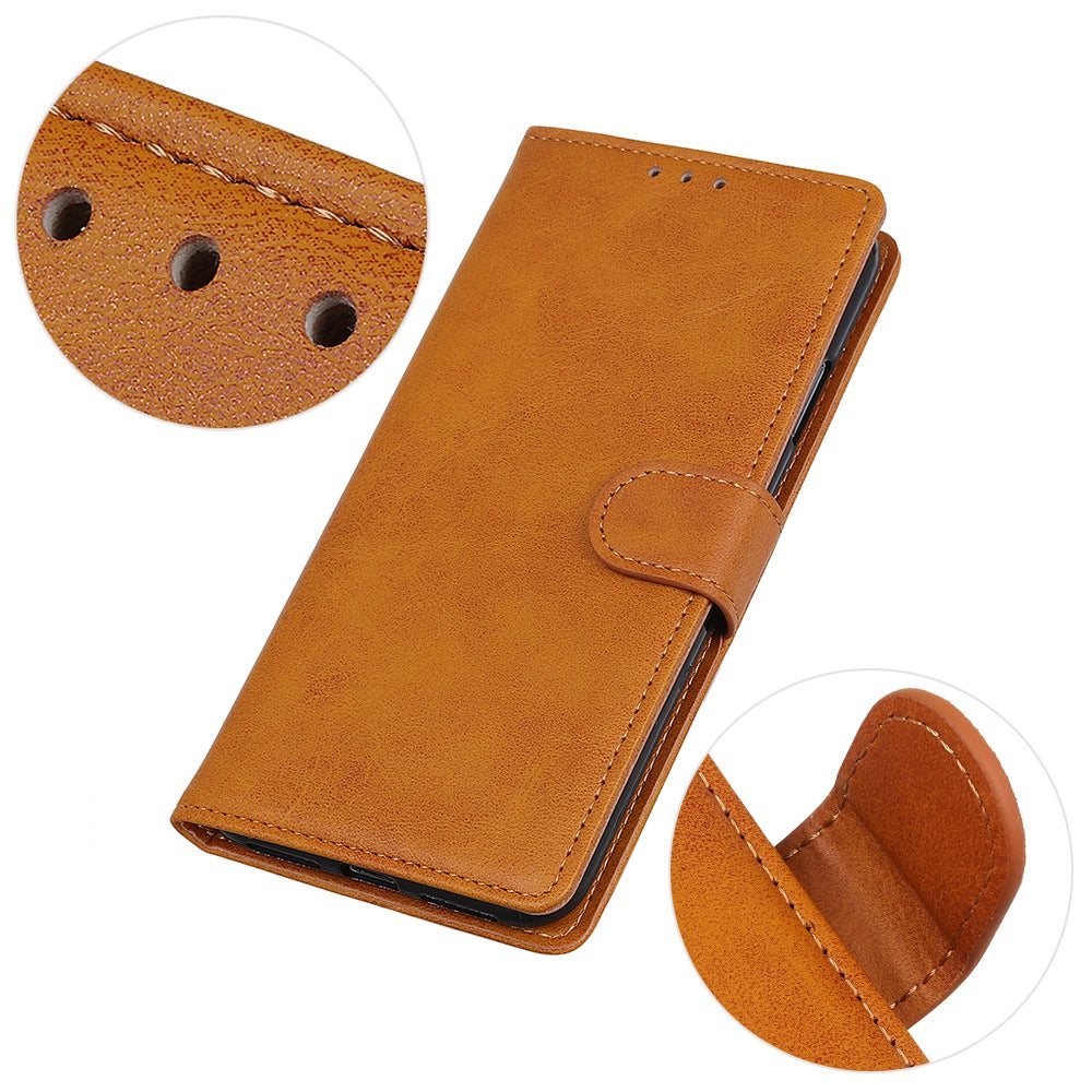 For Nokia C32 Cowhide Texture PU Leather Wallet Mobile Case Drop-proof Stand Phone Cover