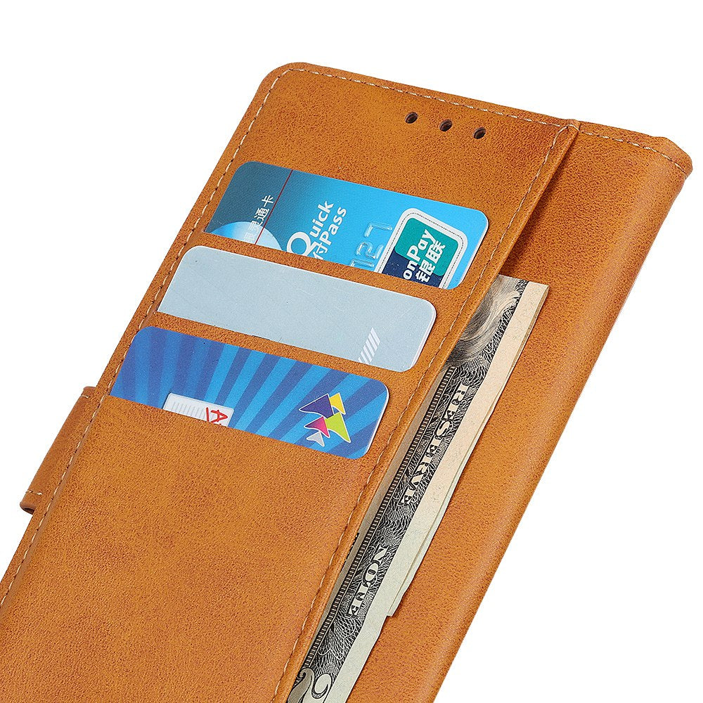 For Nokia C32 Cowhide Texture PU Leather Wallet Mobile Case Drop-proof Stand Phone Cover