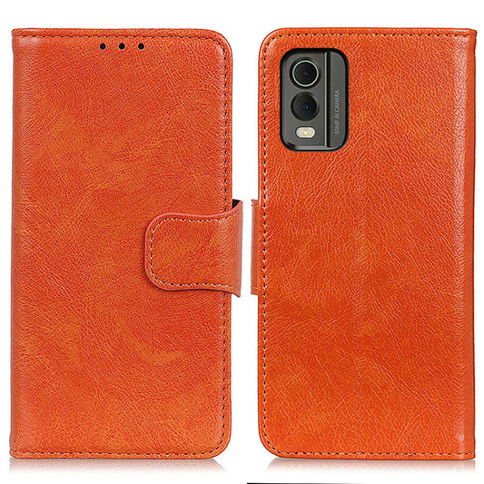 For Nokia C32 Wallet Stand Split Leather Phone Case Nappa Texture Cellphone Protective Cover