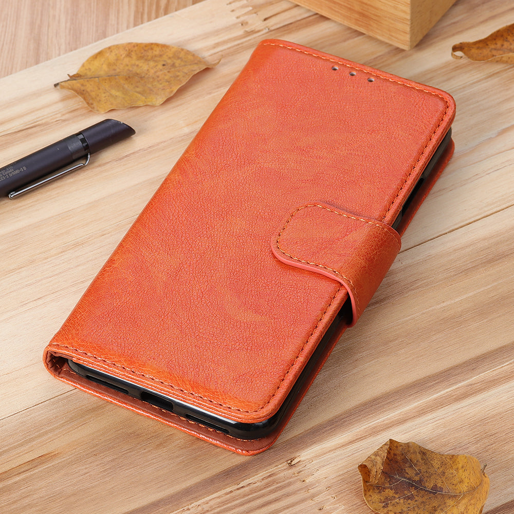 For Nokia C32 Wallet Stand Split Leather Phone Case Nappa Texture Cellphone Protective Cover