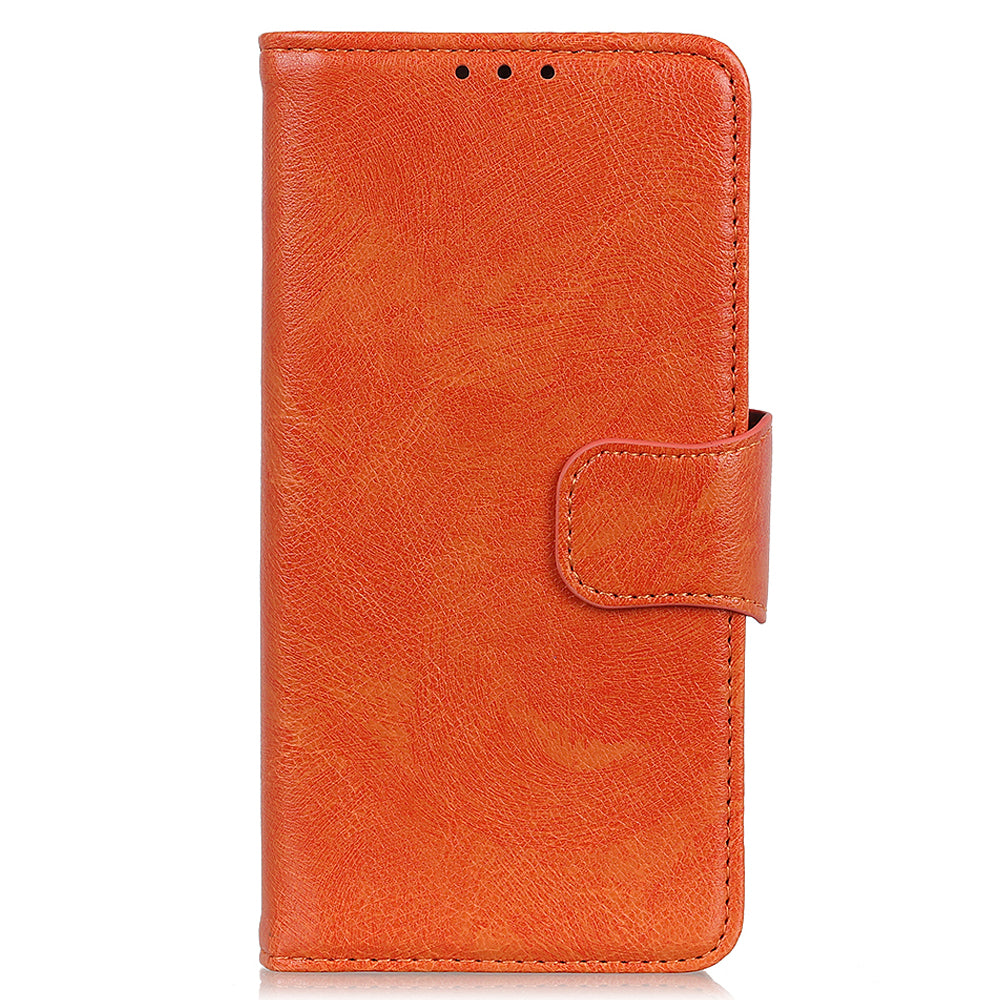 For Nokia C32 Wallet Stand Split Leather Phone Case Nappa Texture Cellphone Protective Cover