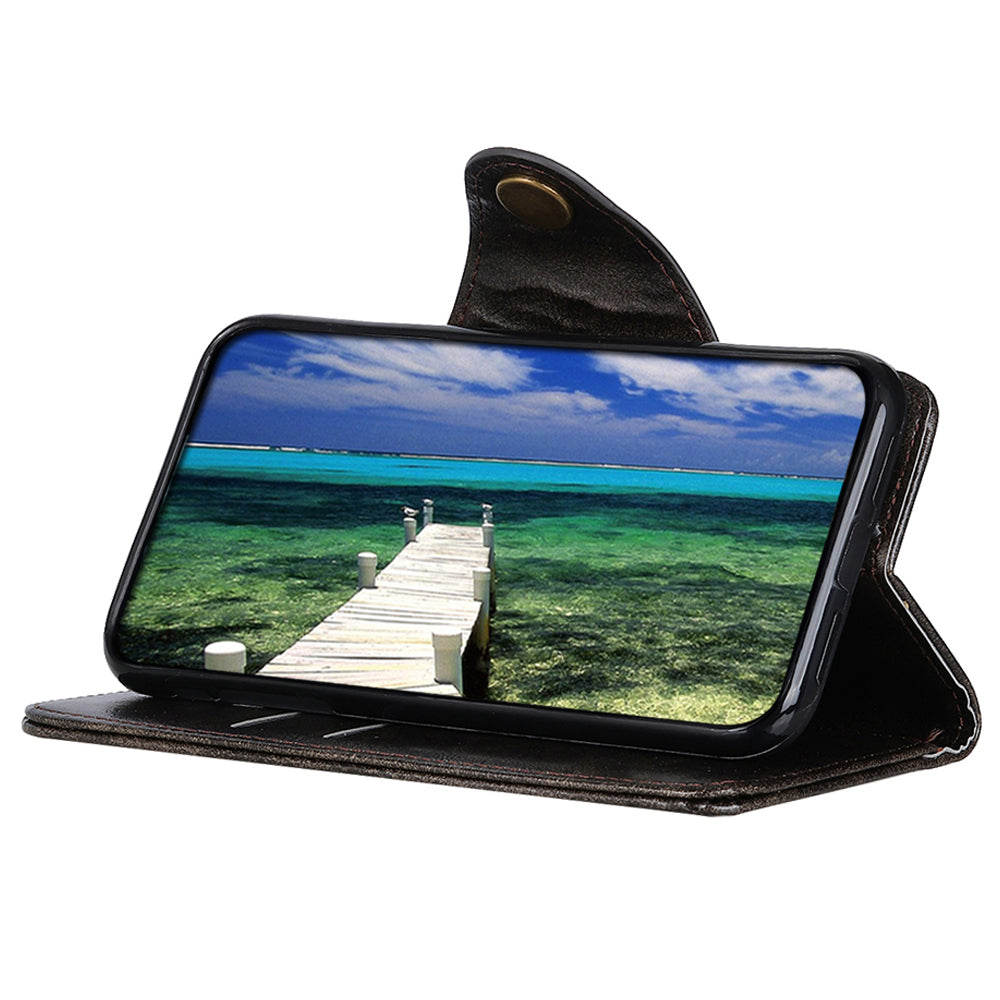 KHAZHEN for Nokia C32 Cell Phone Case PU Leather Wallet Smartphone Cover with Foldable Stand