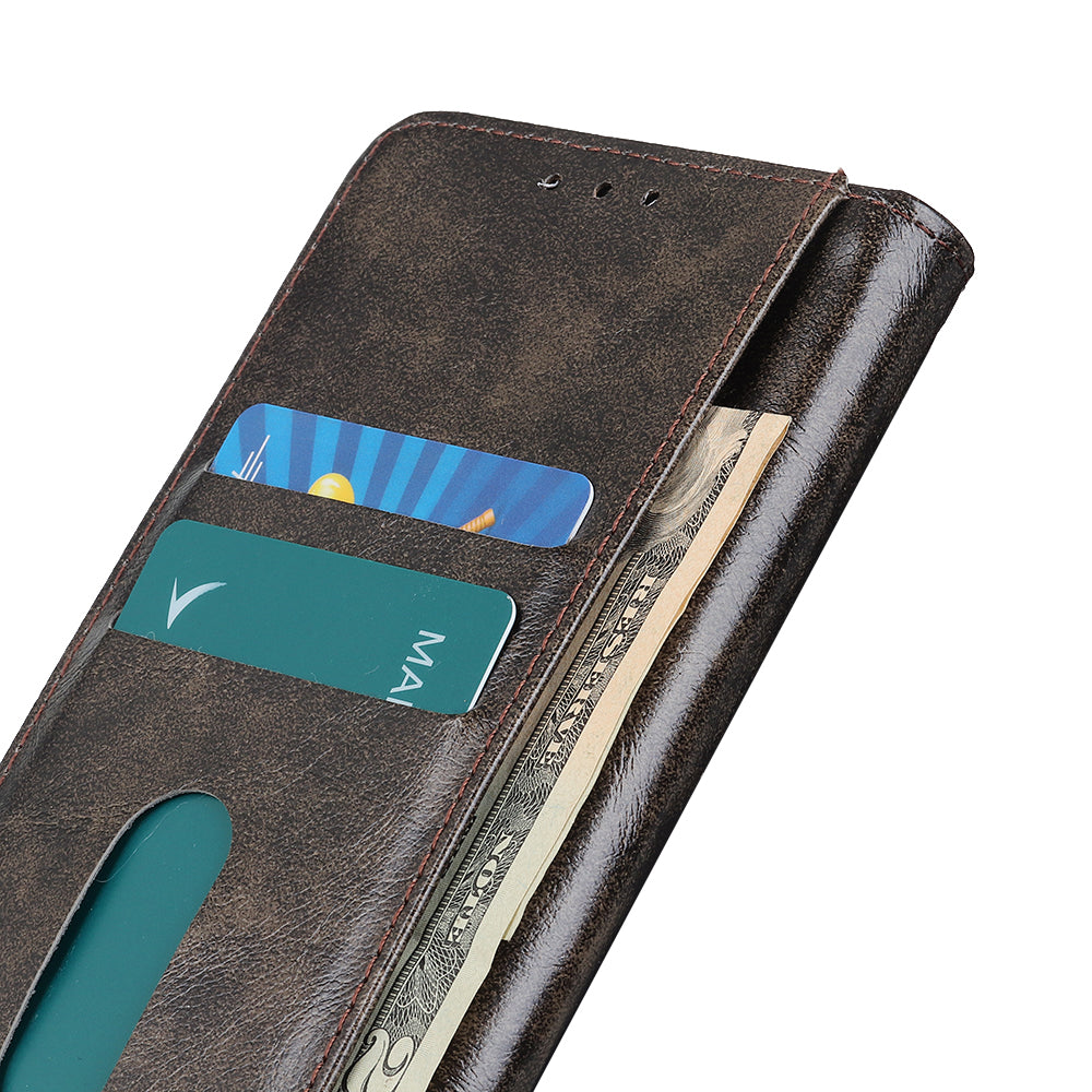 KHAZHEN for Nokia C32 Cell Phone Case PU Leather Wallet Smartphone Cover with Foldable Stand