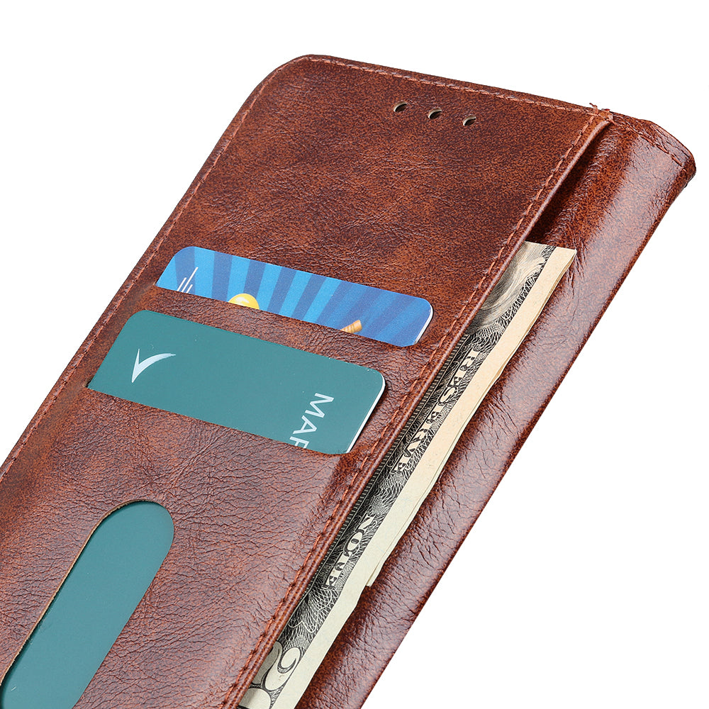 KHAZHEN for Nokia C32 Cell Phone Case PU Leather Wallet Smartphone Cover with Foldable Stand