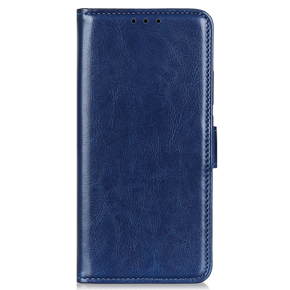 Phone Wallet Case for Nokia C32 Magnetic Clasp Crazy Horse Texture Stand PU Leather Cover