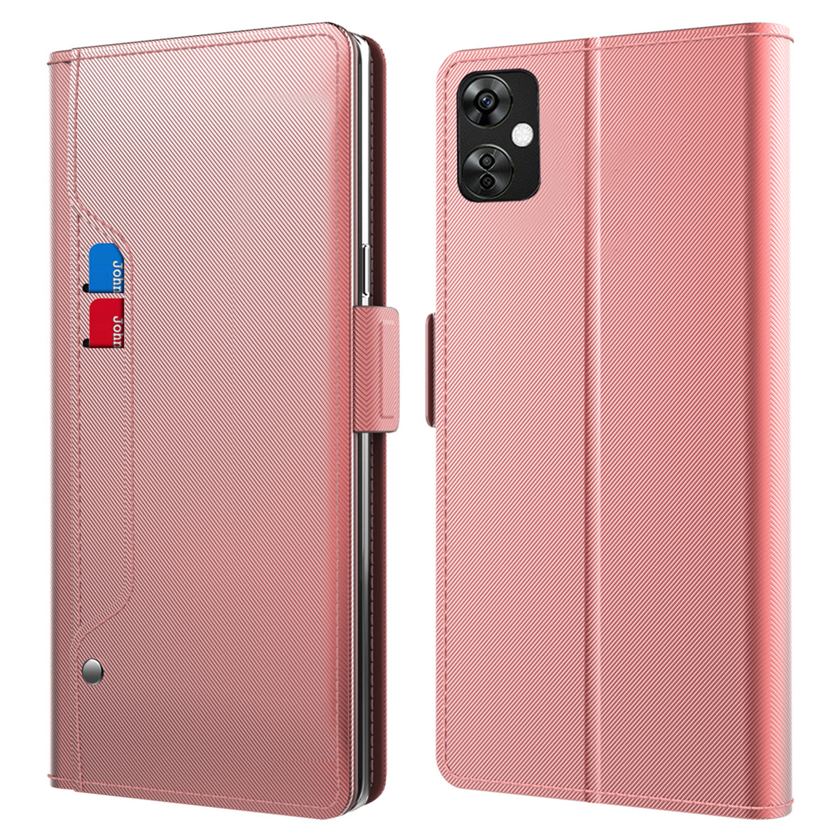 For OnePlus Nord CE 3 Lite 5G / Nord N30 5G PU Leather Card Holder Stand Cover Anti-drop Phone Case with Mirror