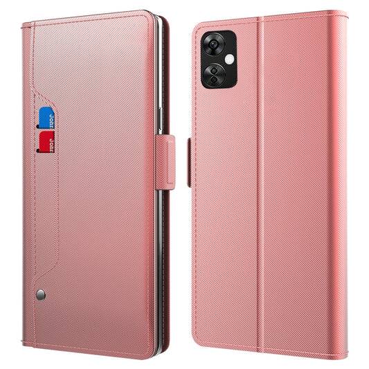 For OnePlus Nord CE 3 Lite 5G / Nord N30 5G PU Leather Card Holder Stand Cover Anti-drop Phone Case with Mirror