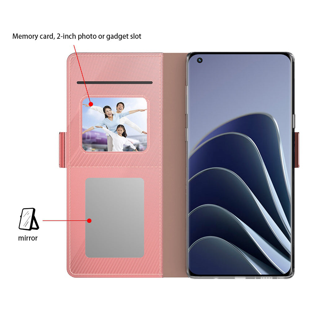 For OnePlus Nord CE 3 Lite 5G / Nord N30 5G PU Leather Card Holder Stand Cover Anti-drop Phone Case with Mirror