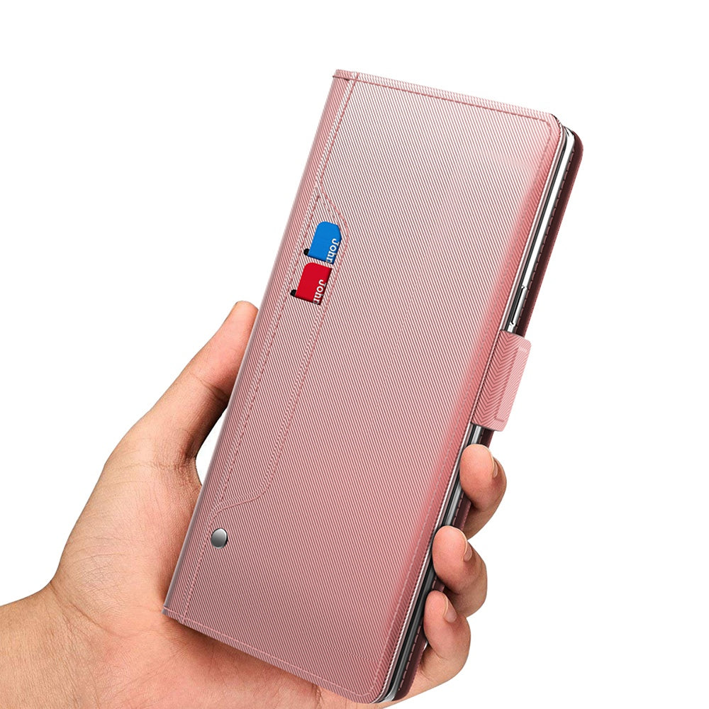 For OnePlus Nord CE 3 Lite 5G / Nord N30 5G PU Leather Card Holder Stand Cover Anti-drop Phone Case with Mirror