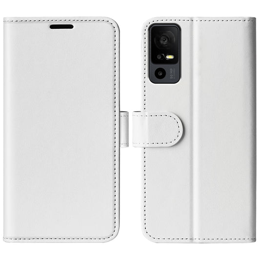 For TCL 40R 5G Anti-Dust Crazy Horse Texture Phone Case PU Leather Wallet Flip Stand Cover