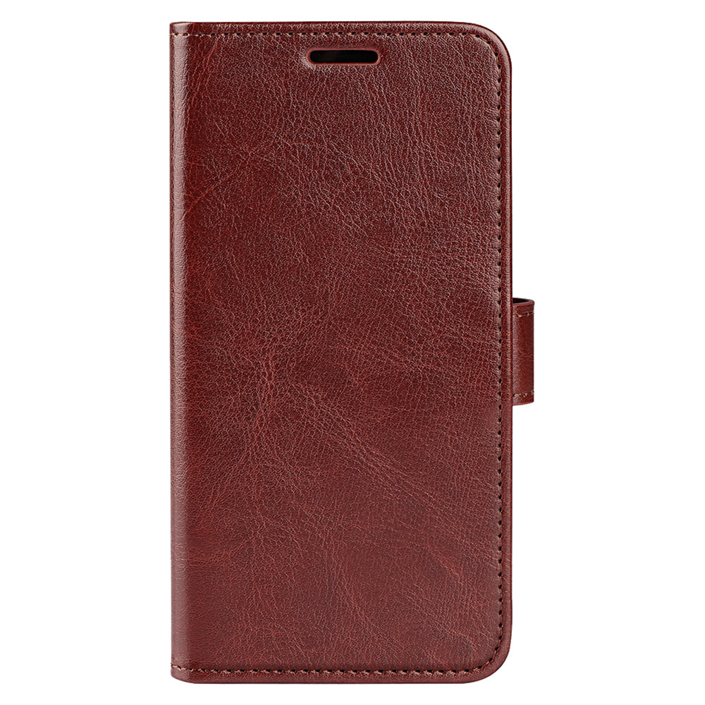 For TCL 40R 5G Anti-Dust Crazy Horse Texture Phone Case PU Leather Wallet Flip Stand Cover