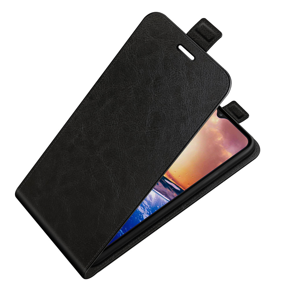 For TCL 40R 5G Vertical Flip Phone Case Crazy Horse Texture Card Holder PU Leather Protective Cover