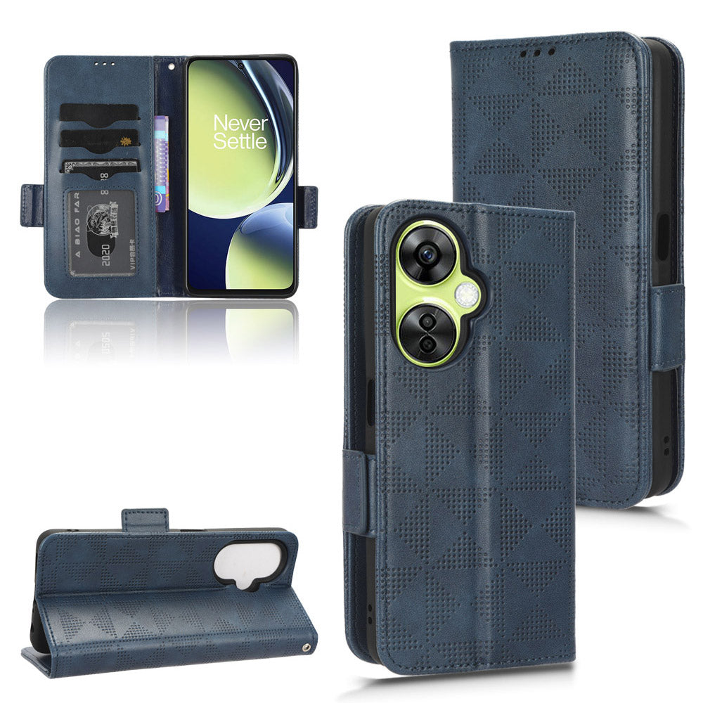 For OnePlus Nord CE 3 Lite 5G / Nord N30 5G Phone Case Imprinted Triangle Stand Wallet PU Leather Cover