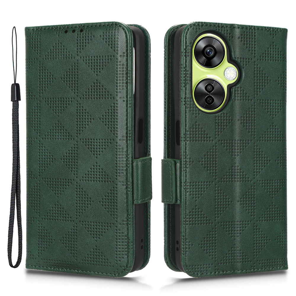 For OnePlus Nord CE 3 Lite 5G / Nord N30 5G Phone Case Imprinted Triangle Stand Wallet PU Leather Cover