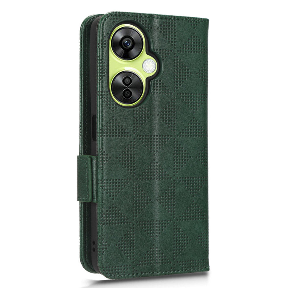 For OnePlus Nord CE 3 Lite 5G / Nord N30 5G Phone Case Imprinted Triangle Stand Wallet PU Leather Cover
