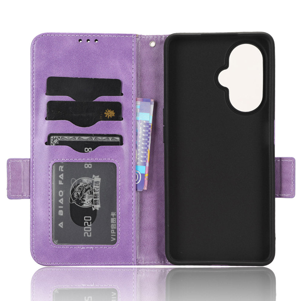 For OnePlus Nord CE 3 Lite 5G / Nord N30 5G Phone Case Imprinted Triangle Stand Wallet PU Leather Cover