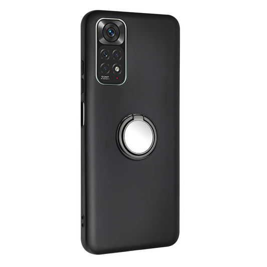 Matte TPU Phone Case for Xiaomi Redmi Note 12 Pro 4G / 11 Pro 4G (MediaTek) / Note 11 Pro 5G (Qualcomm) Ring Kickstand Cover Works for Magnetic Car Mount