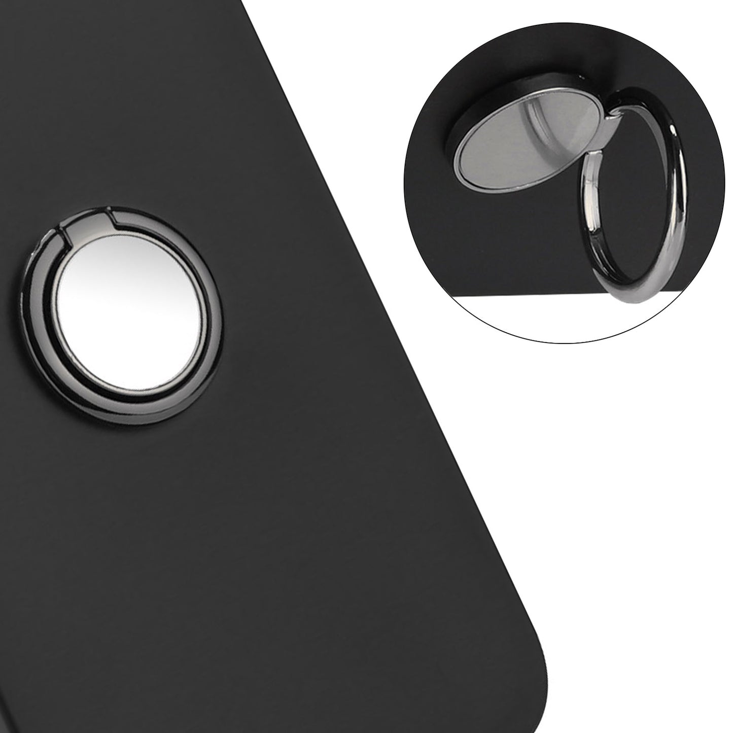 Ring Kickstand Cover for Xiaomi Redmi Note 12 4G Matte TPU Phone Case Works for Magnetic Car Mount
