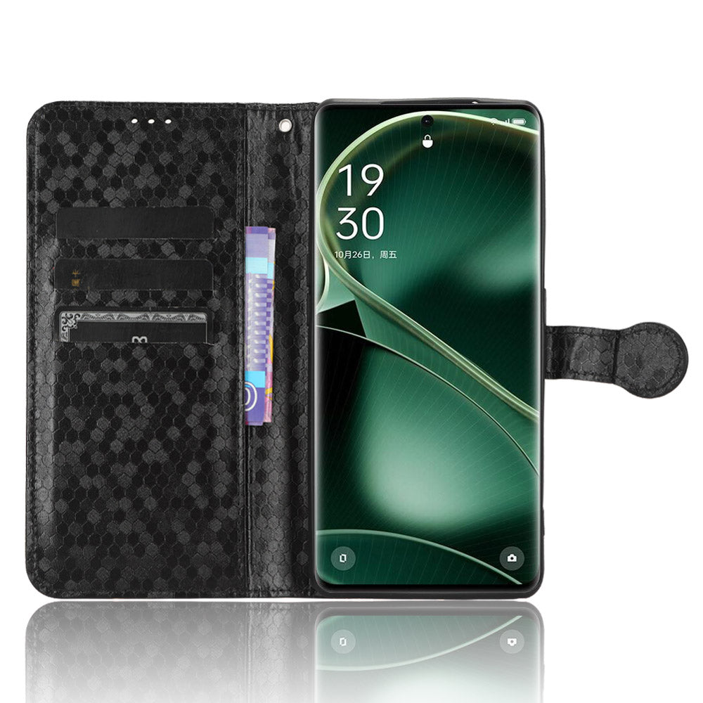 PU Leather Cover for Oppo Find X6 Pro Dot Pattern Imprinted Wallet Phone Case with Stand