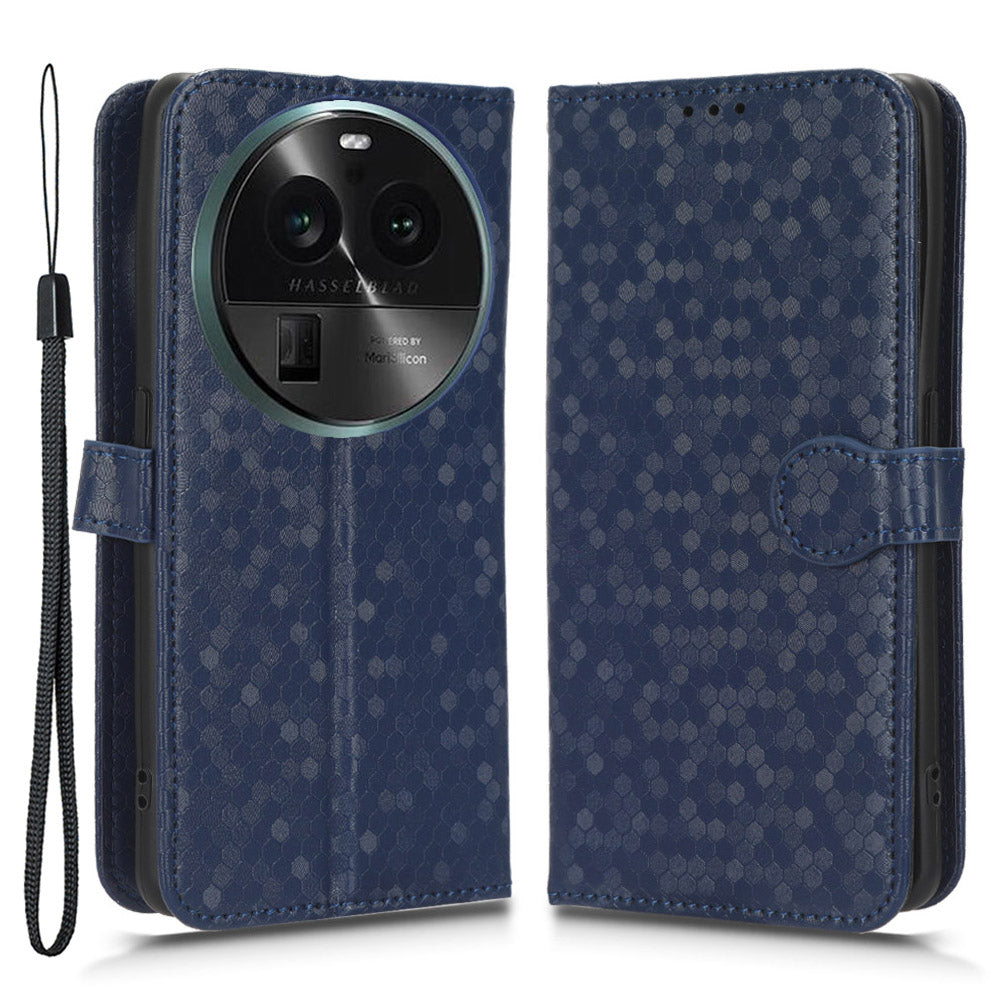 PU Leather Cover for Oppo Find X6 Pro Dot Pattern Imprinted Wallet Phone Case with Stand
