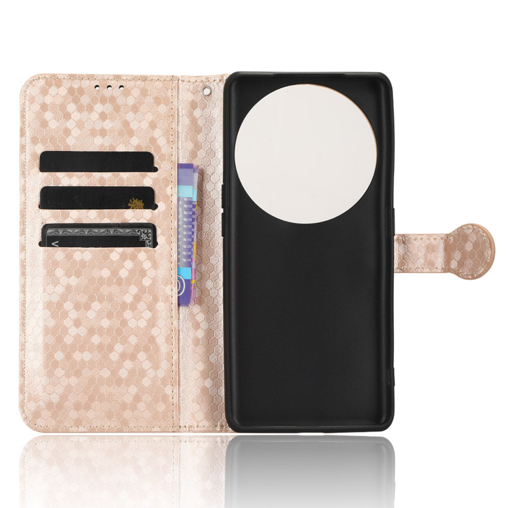 Dot Pattern Imprinted Leather Cover for Oppo Find X6 Wallet Phone Case Anti-Drop Shockproof Stand Phone Shell