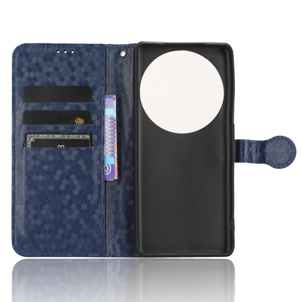 Dot Pattern Imprinted Leather Cover for Oppo Find X6 Wallet Phone Case Anti-Drop Shockproof Stand Phone Shell