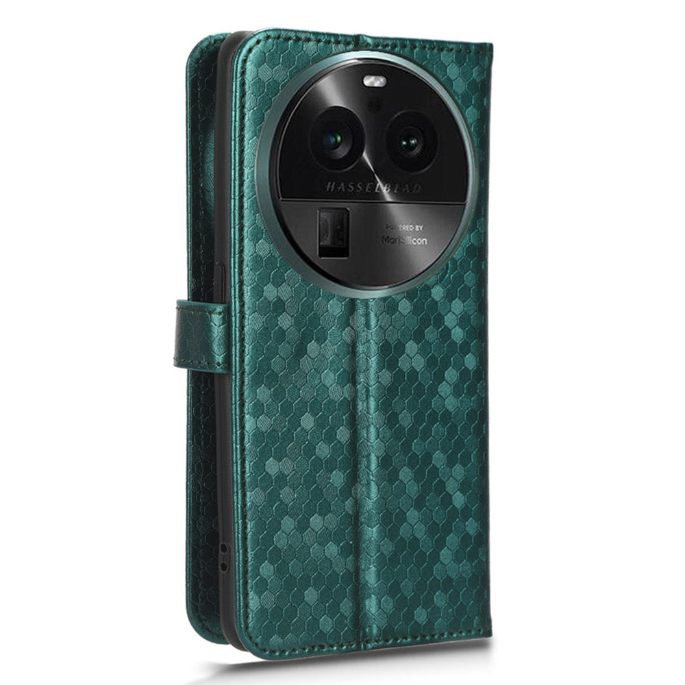 Dot Pattern Imprinted Leather Cover for Oppo Find X6 Wallet Phone Case Anti-Drop Shockproof Stand Phone Shell